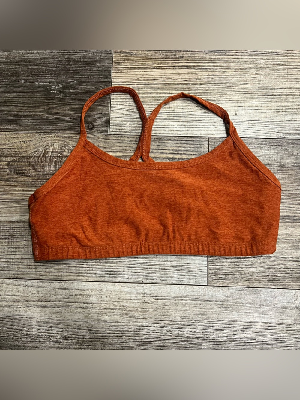 Beyond Yoga Spacedye Sports Bra L/XL Rust Orange Strappy Low Impact Yoga